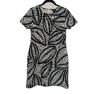 Women's Ann Taylor Factory Black and White Fitted Dress XSP